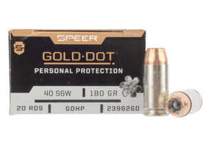 Speer Gold Dot .40 S&W hollow point ammunition with nickel plated brass